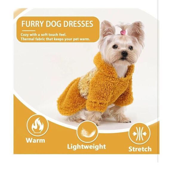 NEW Dog Sweaters Dress Hoodie Fuzzy Fleece Puppy M - Picture 5 of 9